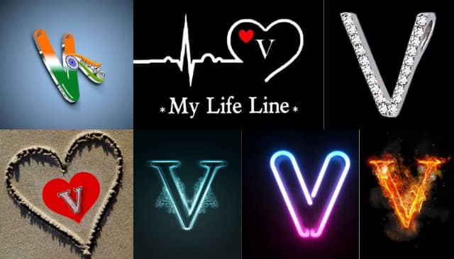 Latest V Name DP Photo For Whatsapp Profile Pics (Download)